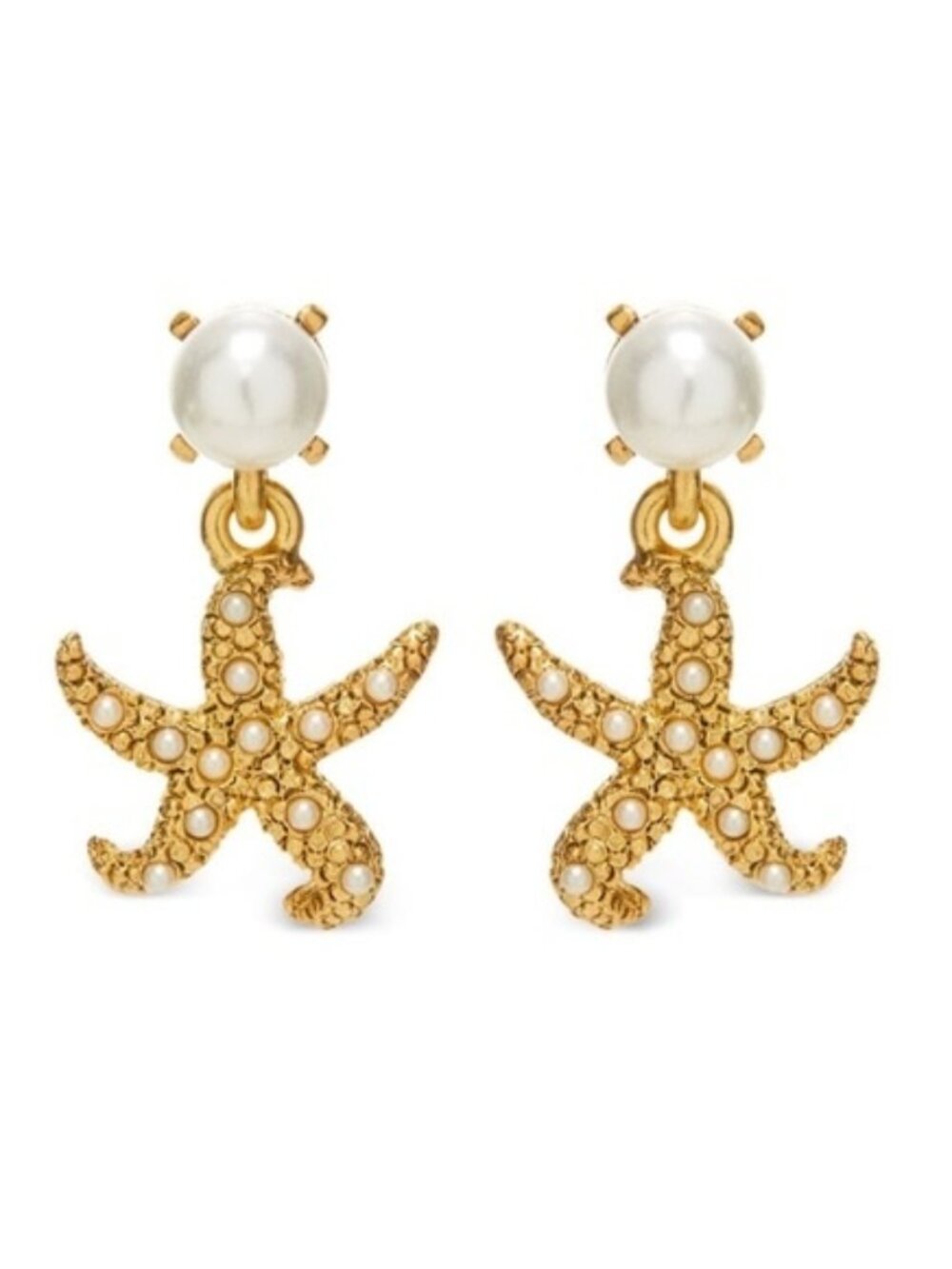 Oscar de la Renta Starfish pearl drop earrings